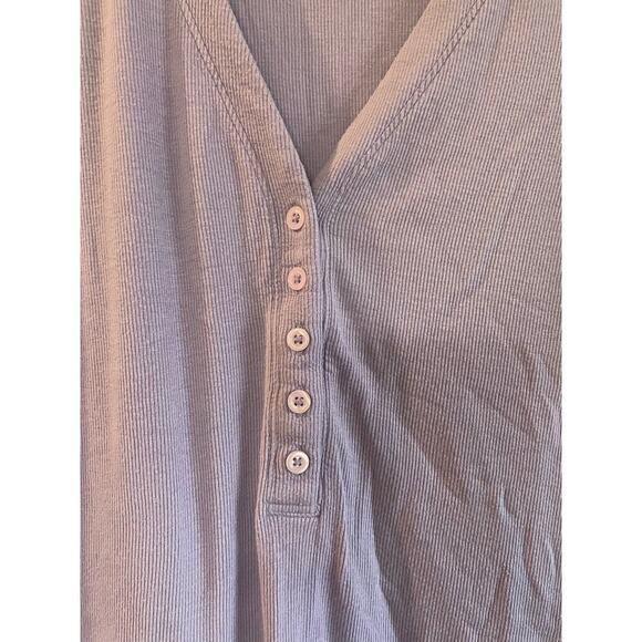 Frame Puff-Sleeve Henley Lilac Top size Large - Picture 5 of 11